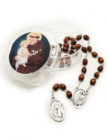 Rosenkranz Sankt Antonius aus Holz