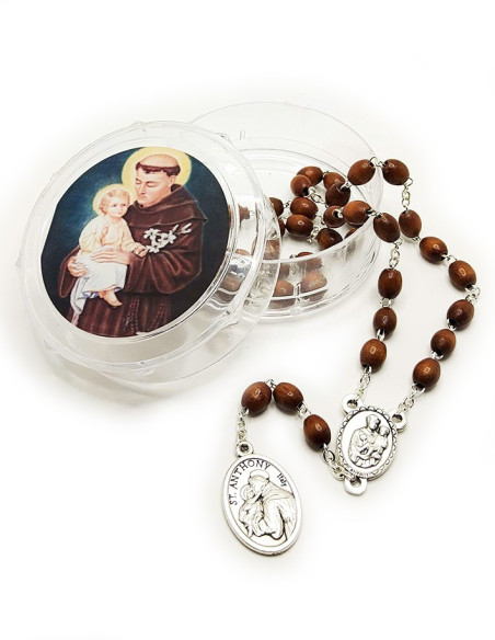 Rosenkranz Sankt Antonius aus Holz