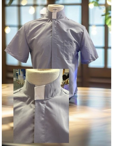 Camicia da prete grigio scuro maniche corte