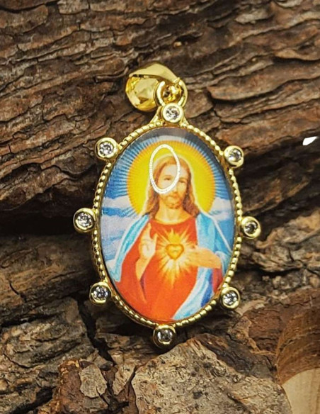 Médaille Du Sacré-Cœur De Marie Et De Jésus - Argent 925