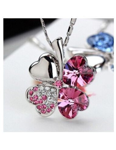 Roze klaver ketting