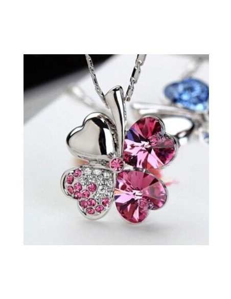 Roze klaver ketting