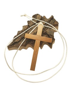 Holzkette Kommunion Kreuz Halskette