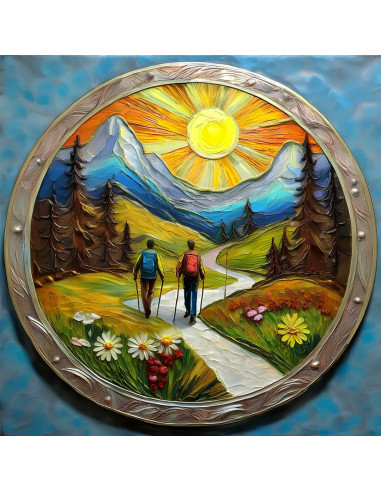 Plaque écusson personnalisée pour bâton de marche