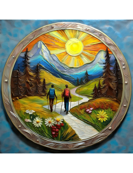 Plaque écusson personnalisée pour bâton de marche