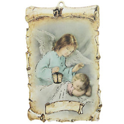 Guardian Angel MDF Wall Plaque – Vintage 9.5 × 15 cm