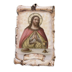 Plaque murale Jésus-Christ en prière en MDF – Vintage 15 cm