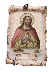 Wandtafel Jesus im Gebet - Vintage-Stil 9,5x15cm