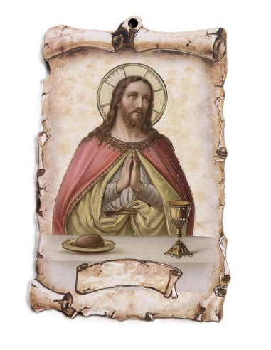 Wandbild Jesus Christus im Gebet aus MDF – Vintage 15 cm