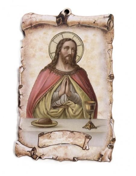 Plaque murale Jésus en prière - Vintage 9,5x15cm