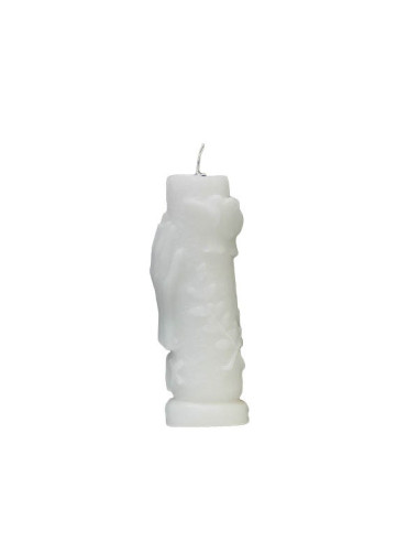 PAX white candle carved with hands and doves