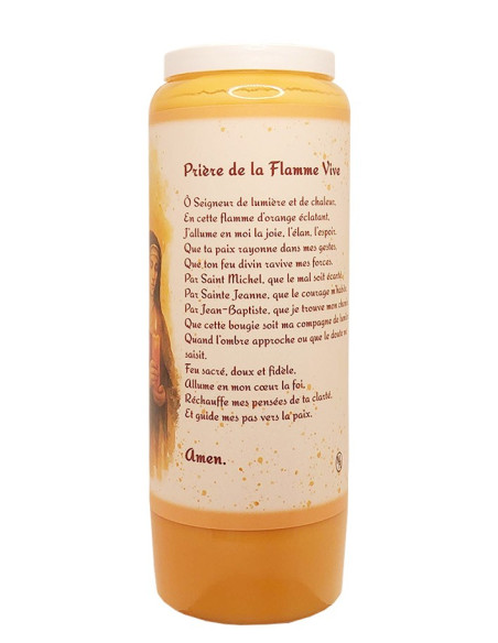 Living Flame Novena Candle, Orange-Cinnamon Scent