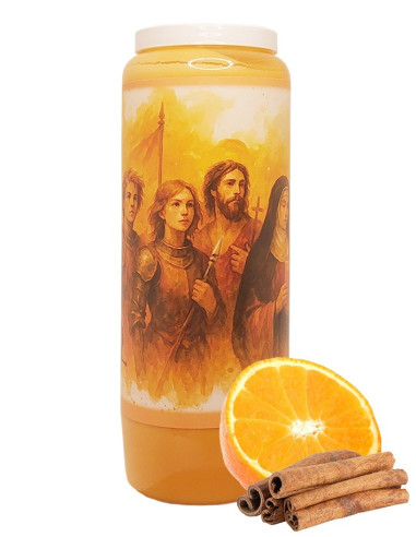 Living Flame Novena Candle, Orange-Cinnamon Scent