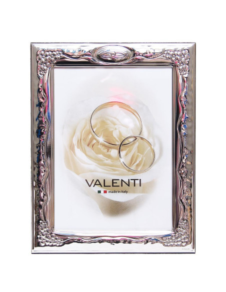 Marco de boda Valenti de plata con alianzas – 13 × 18 cm