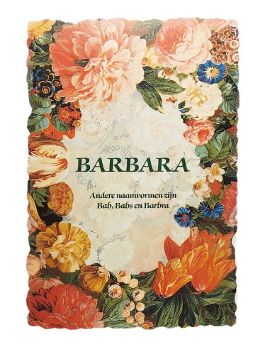 Carte postale fleurie vintage avec prénom - Barbara