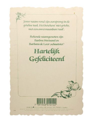 Vintage-Blumenpostkarte mit Namen - Barbara