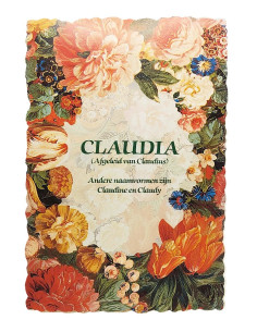 Postal floral vintage con nombre - Claudia