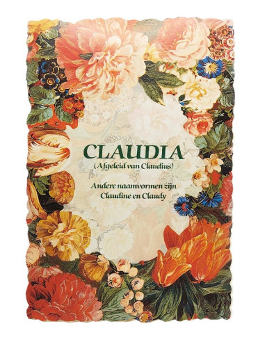 Vintage-Blumenpostkarte mit Namen - Claudia