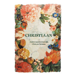 Vintage flower postcard with first name - Christiaan