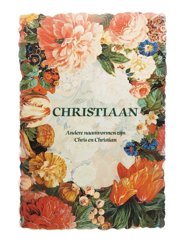 Vintage-Blumenpostkarte mit Vornamen - Christiaan