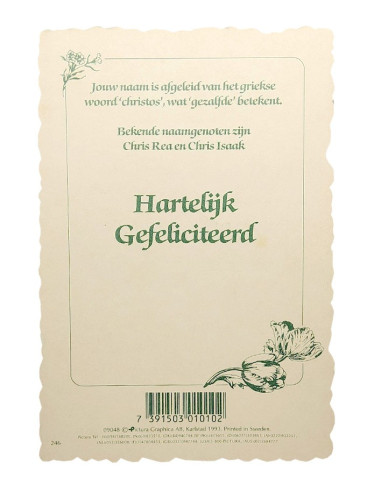 Vintage bloemen ansichtkaart met voornaam - Christiaan