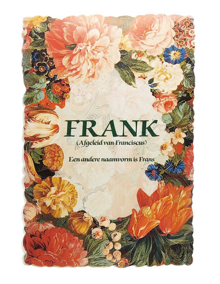 Tarjeta postal floral vintage Frank – texto en neerlandés