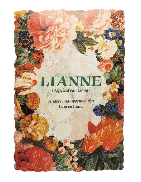 Carte postale fleurie vintage avec prénom - Lianne