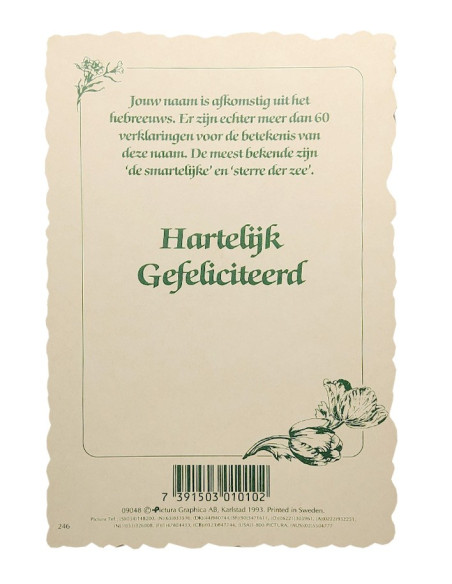 Carte postale fleurie vintage prénom Marion – 11,5 × 17 cm