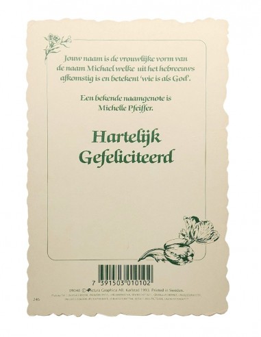 Vintage flower postcard with first name - Michelle