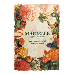 Vintage bloemen ansichtkaart met voornaam - Marielle