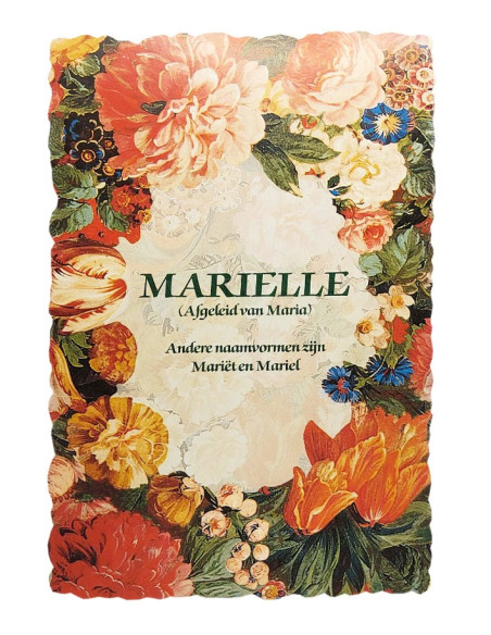 Vintage bloemen ansichtkaart met voornaam - Marielle