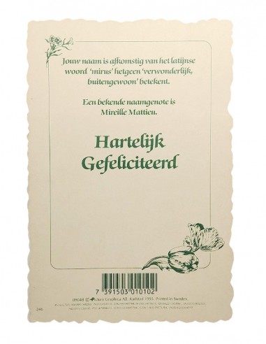 Carte postale fleurie vintage avec prénom - Mireille