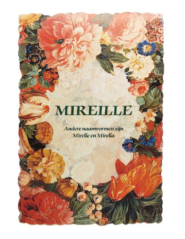 Carte postale fleurie vintage avec prénom - Mireille
