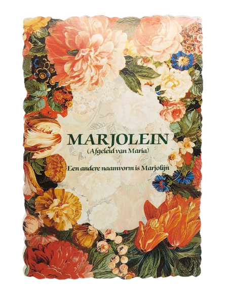 Cartolina floreale d'epoca con nome - Marjolein
