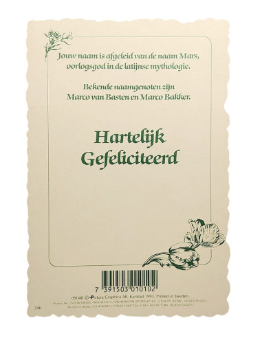 Vintage bloemen ansichtkaart met voornaam - Marco