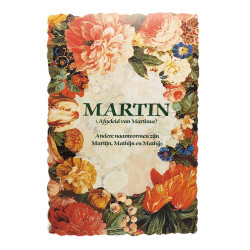 Cartolina floreale d'epoca con nome - Martin