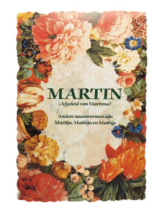 Postal floral vintage con nombre - Martin