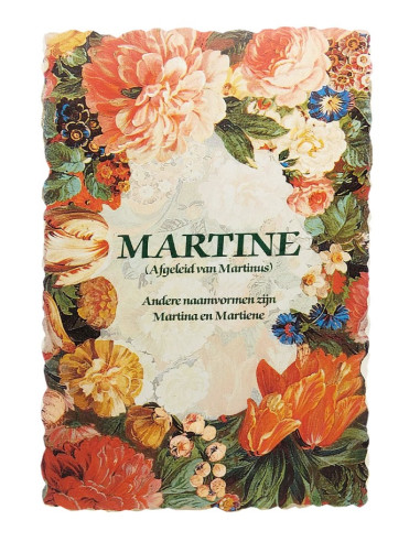Postal floral vintage con nombre - Martine