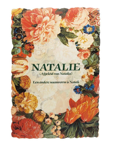 Vintage flower postcard with first name - Natalie