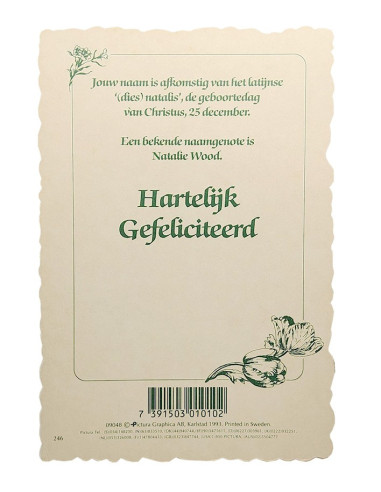 Vintage flower postcard with first name - Natalie