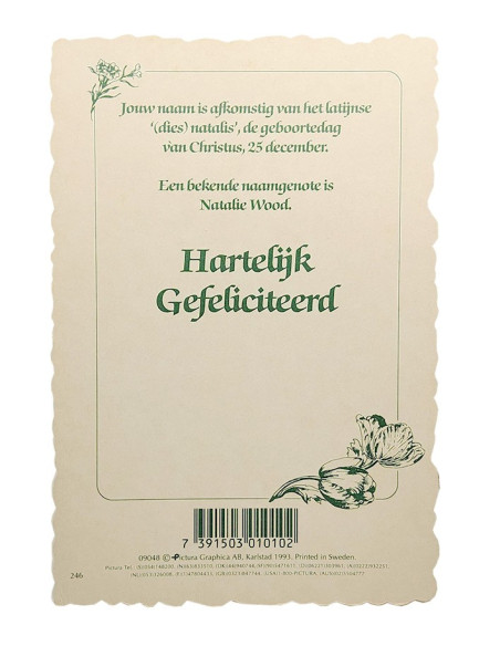 Vintage bloemen ansichtkaart met voornaam - Natalie