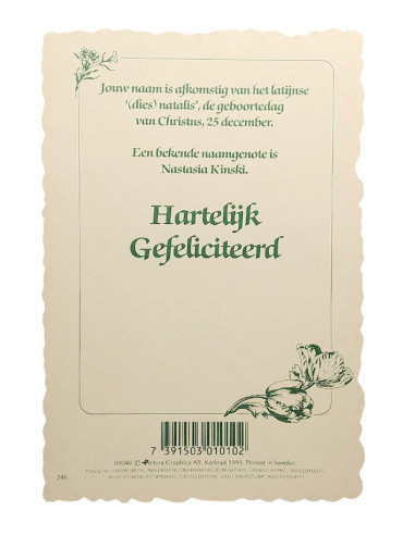 Vintage bloemen ansichtkaart met naam - Natasja
