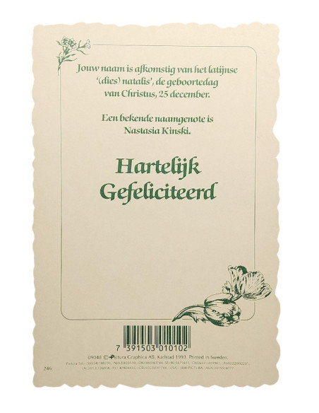 Vintage-Blumenpostkarte mit Namen - Natasja