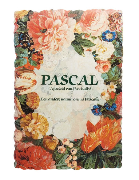 Vintage bloemen ansichtkaart met voornaam - Pascal