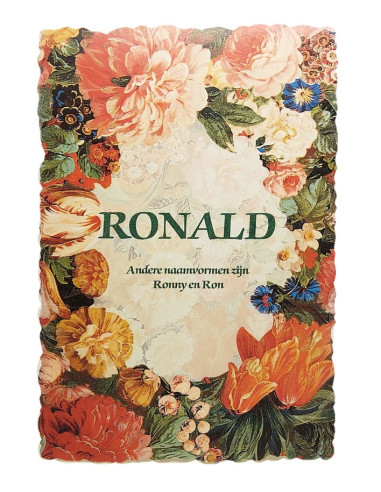 Vintage flower postcard with first name - Ronald