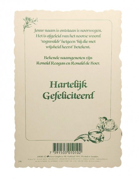 Vintage bloemen ansichtkaart met voornaam - Ronald