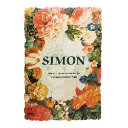 Carte postale fleurie vintage avec prénom - Simon