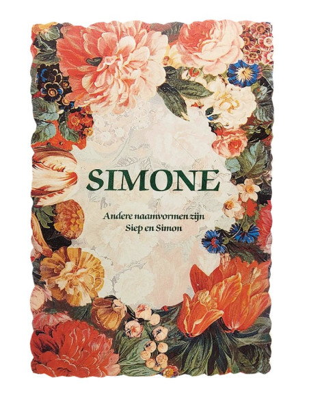 Cartolina floreale d'epoca con nome - Simone