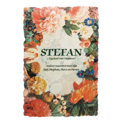 Postal floral vintage con nombre - Stefan