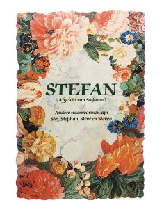Vintage flower postcard with first name - Stefan